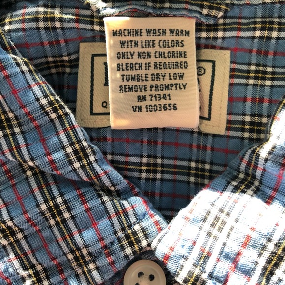 LL Bean Plaid Seersucker SS Men’s Shirt Medium - Picture 6 of 7